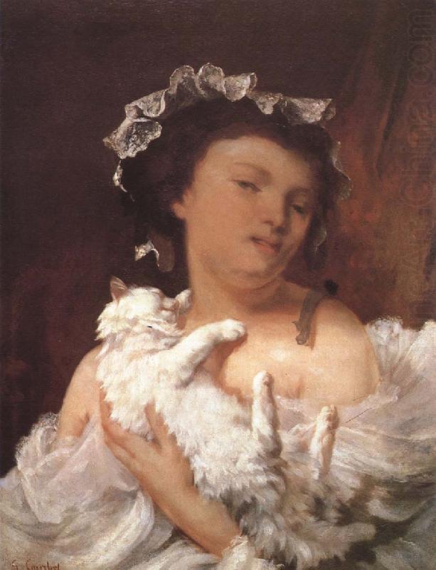 Lady and cat, Gustave Courbet